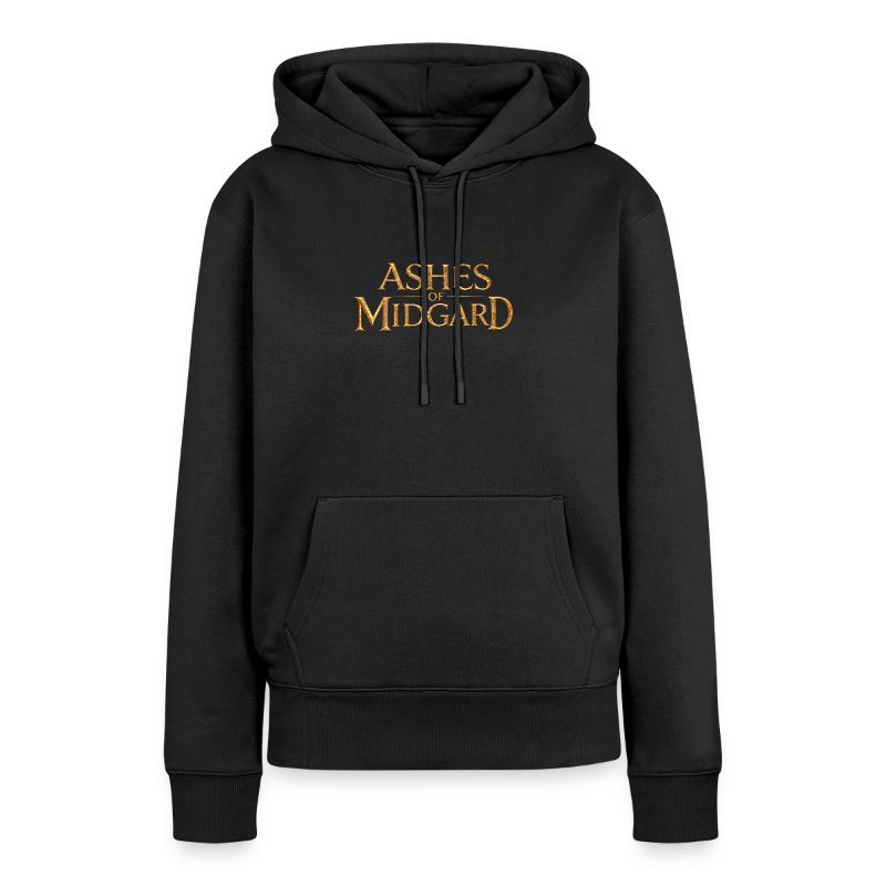 Schwarzer Damen-Hoodie mit dem goldenen Ashes-of-Midgard-Logo