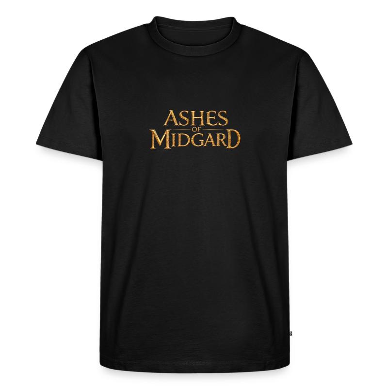 Schwarzes Herren-T-Shirt mit dem goldenen Ashes-of-Midgard-Logo