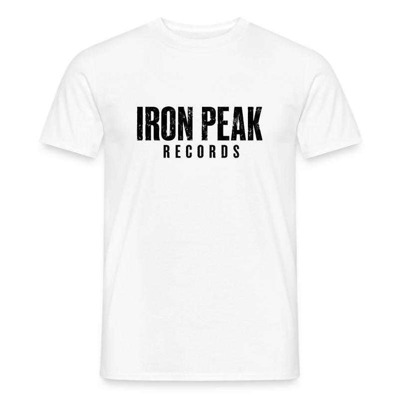 Weißes Männer T-Shirt mit dem Iron-Peak-Records-Logo